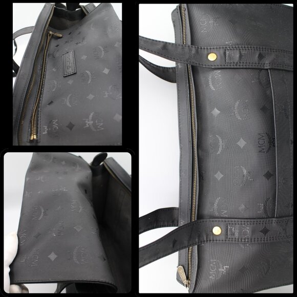 MCM Black Visetos Shopper Bag - Picture 9 of 17